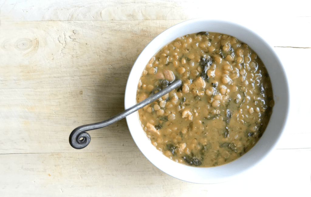 This chicken and lentil soup is a hearty meal that'll warm you to the bone!