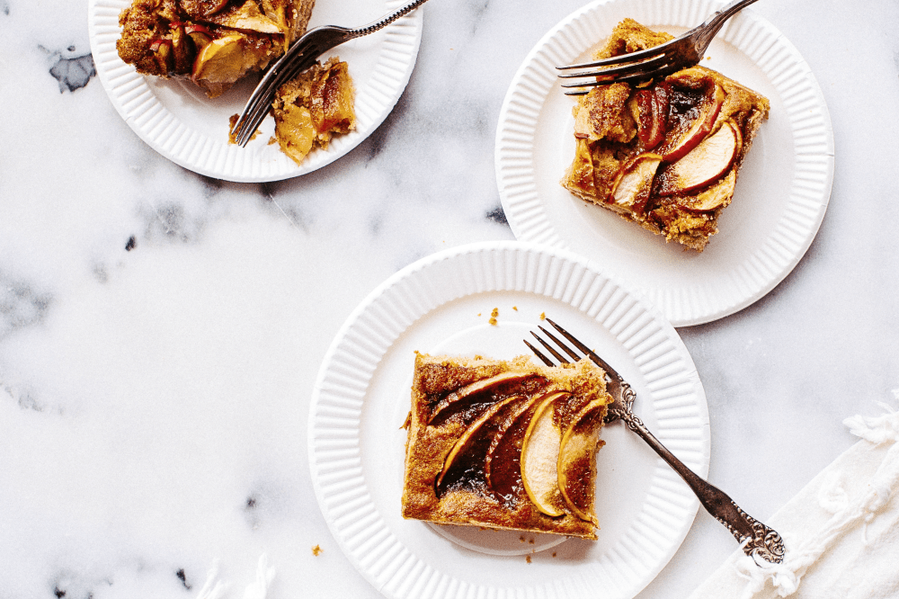 Slices of apple cinnamon french toast casserole — perfect for weekend breakfast!