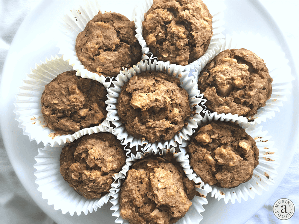 Delicious apple cinnamon oatmeal muffins, perfect for a wholesome breakfast or snack.