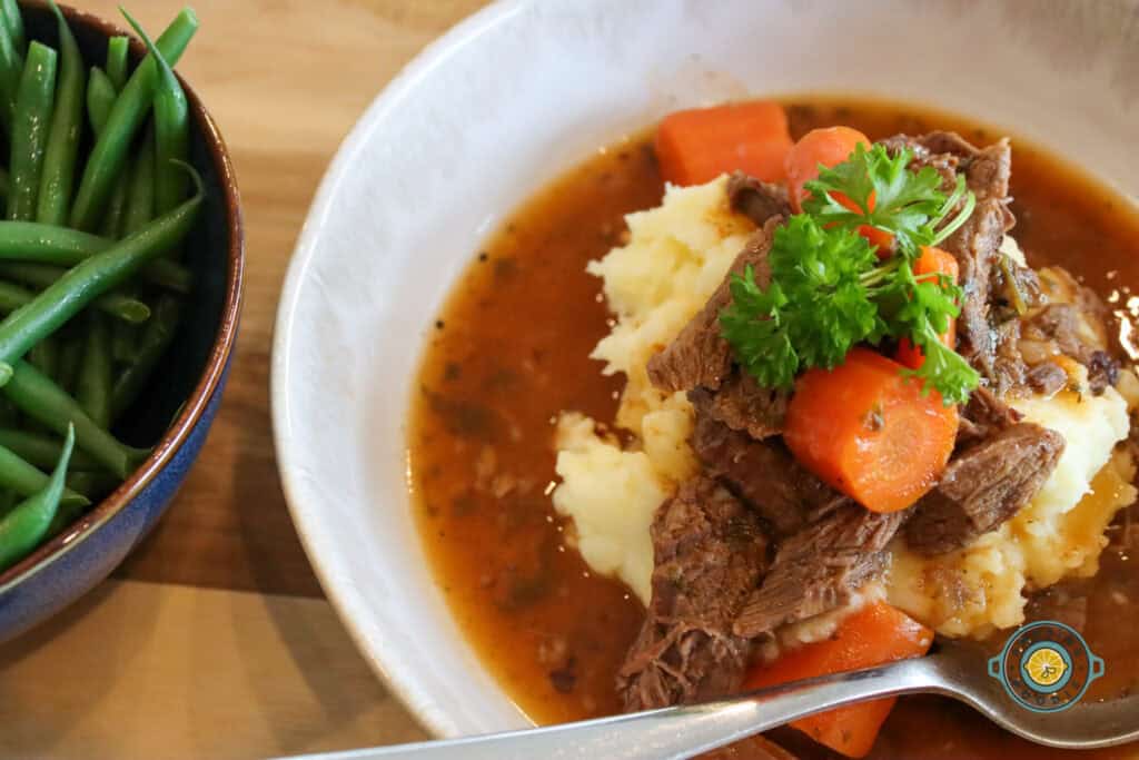 Beef Pot Roast with beans on side