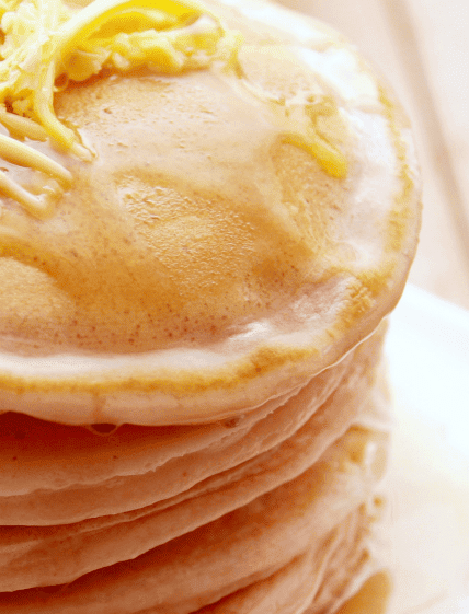 Peach cobbler pancake with butter