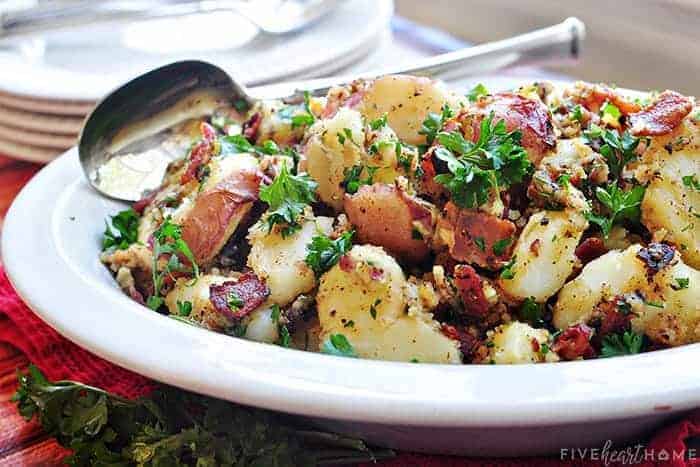 German Potato salad with spoon