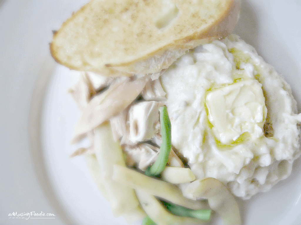 Whipped Mashed Potatoes with bread
