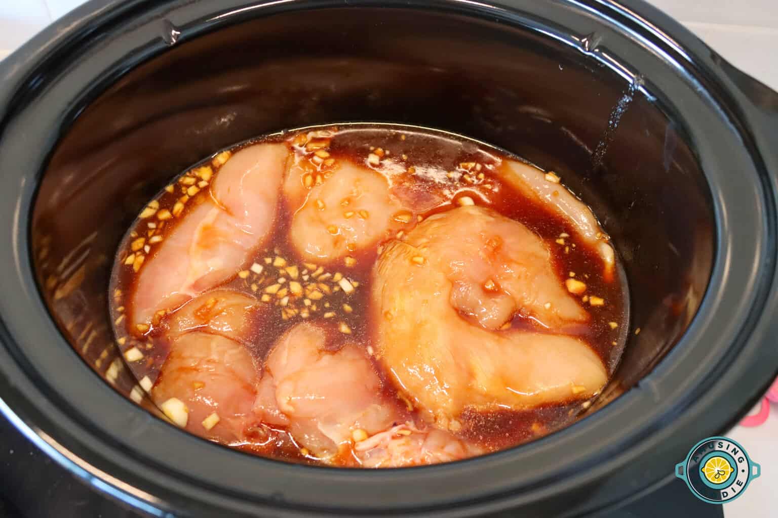 Chicken soaked in marinade