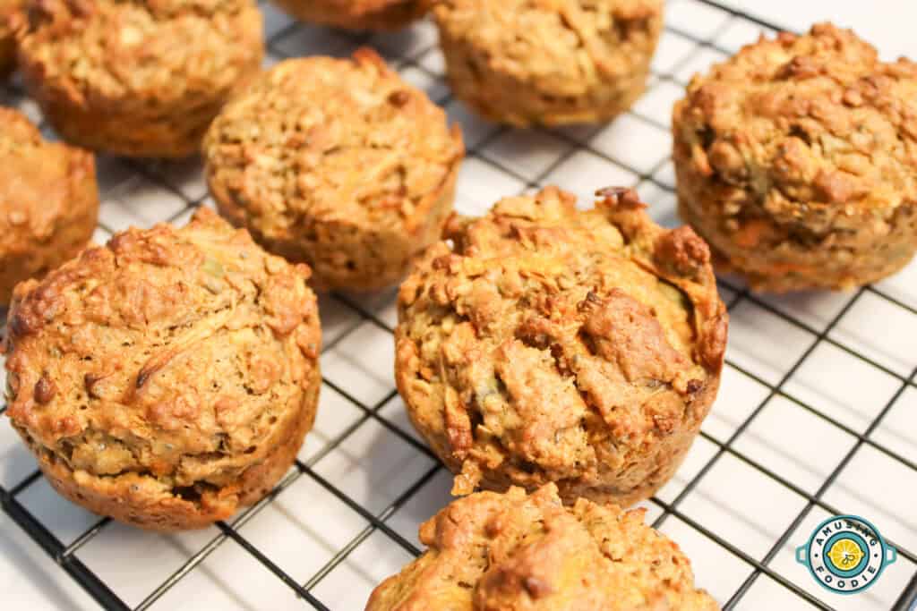 Apple and Carrot Muffins on Cooling Rack