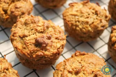Apple and Carrot muffins Close up