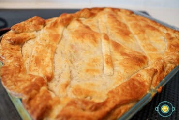 Chicken pot pie close up