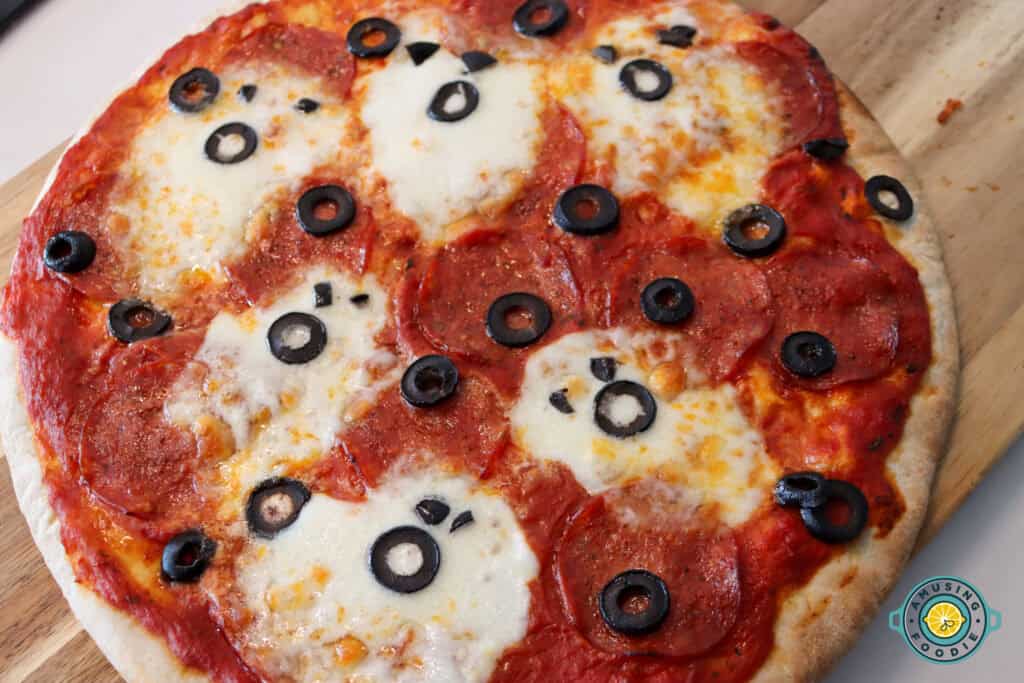 Whole ghost pizza