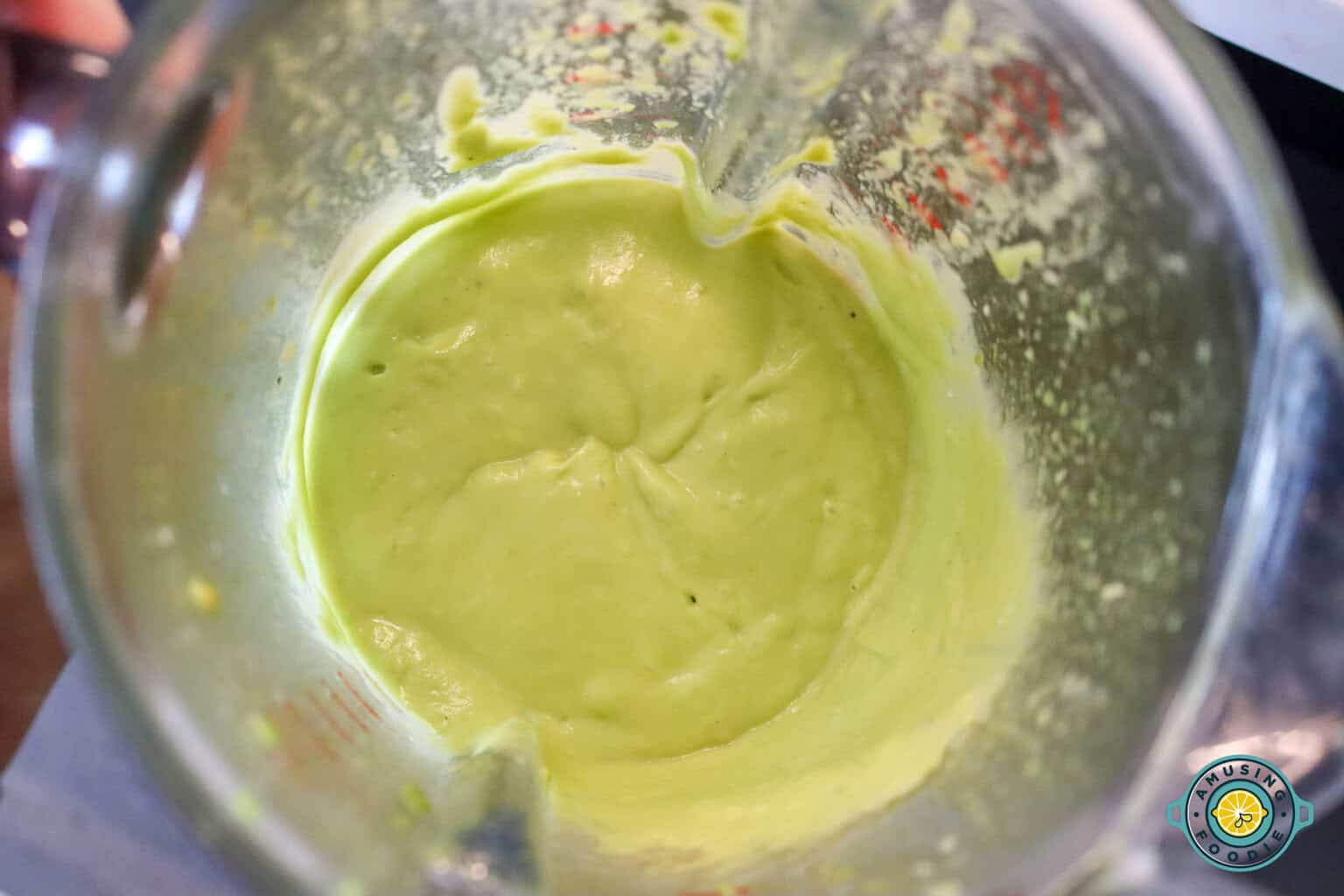 Avocado sauce in blender