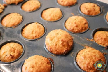 Muffins on muffin baking tray