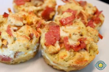 Pizza muffins closeup