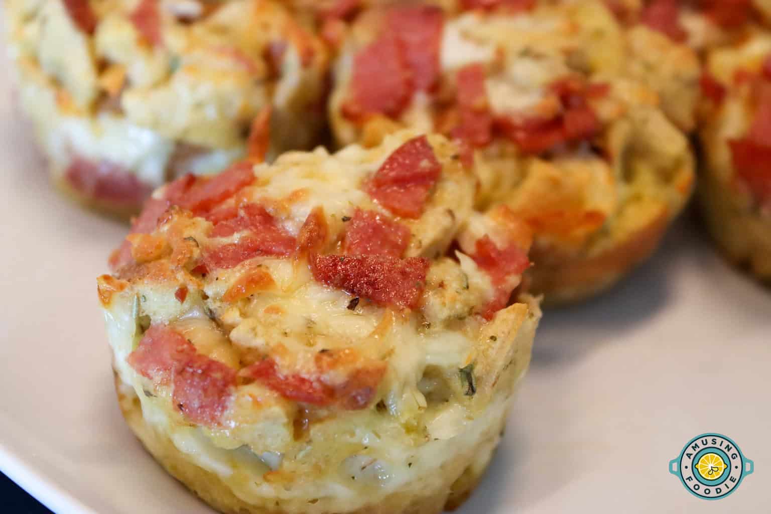 Pepperoni pizza muffin
