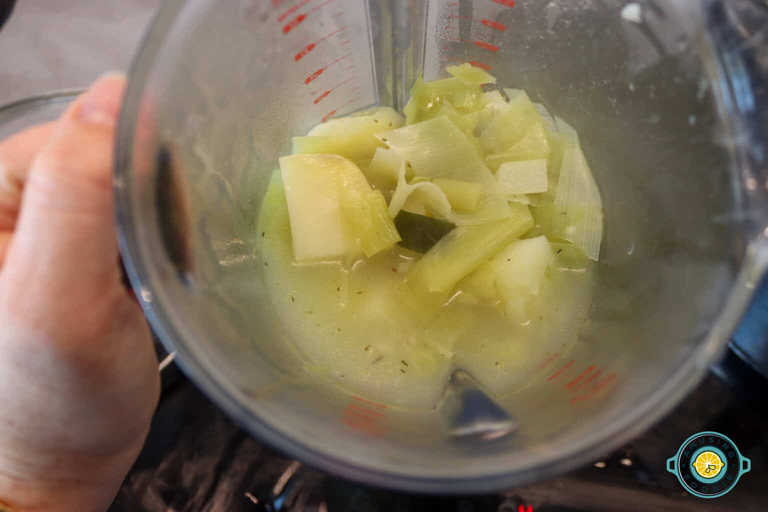 Leek in blender
