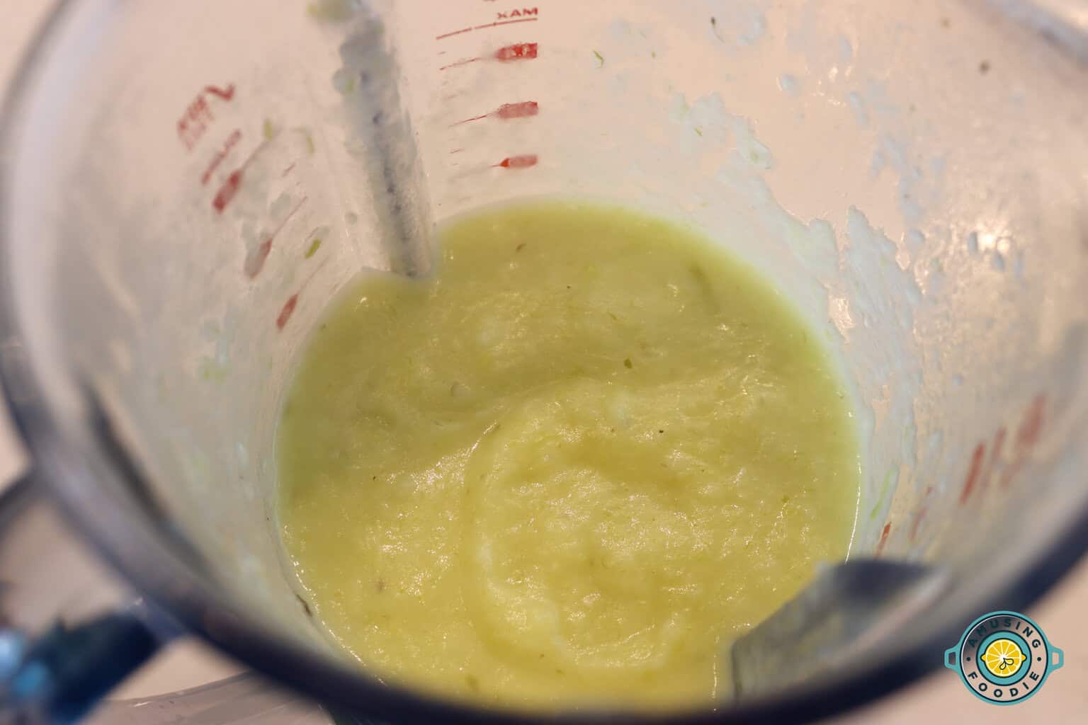leek mixture in blender