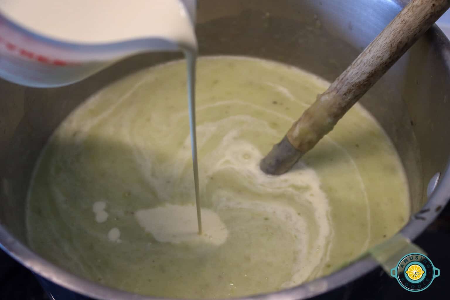 Pouring heavy cream
