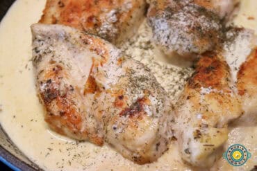 Creamy Lemon Dill Skillet Chicken Close up