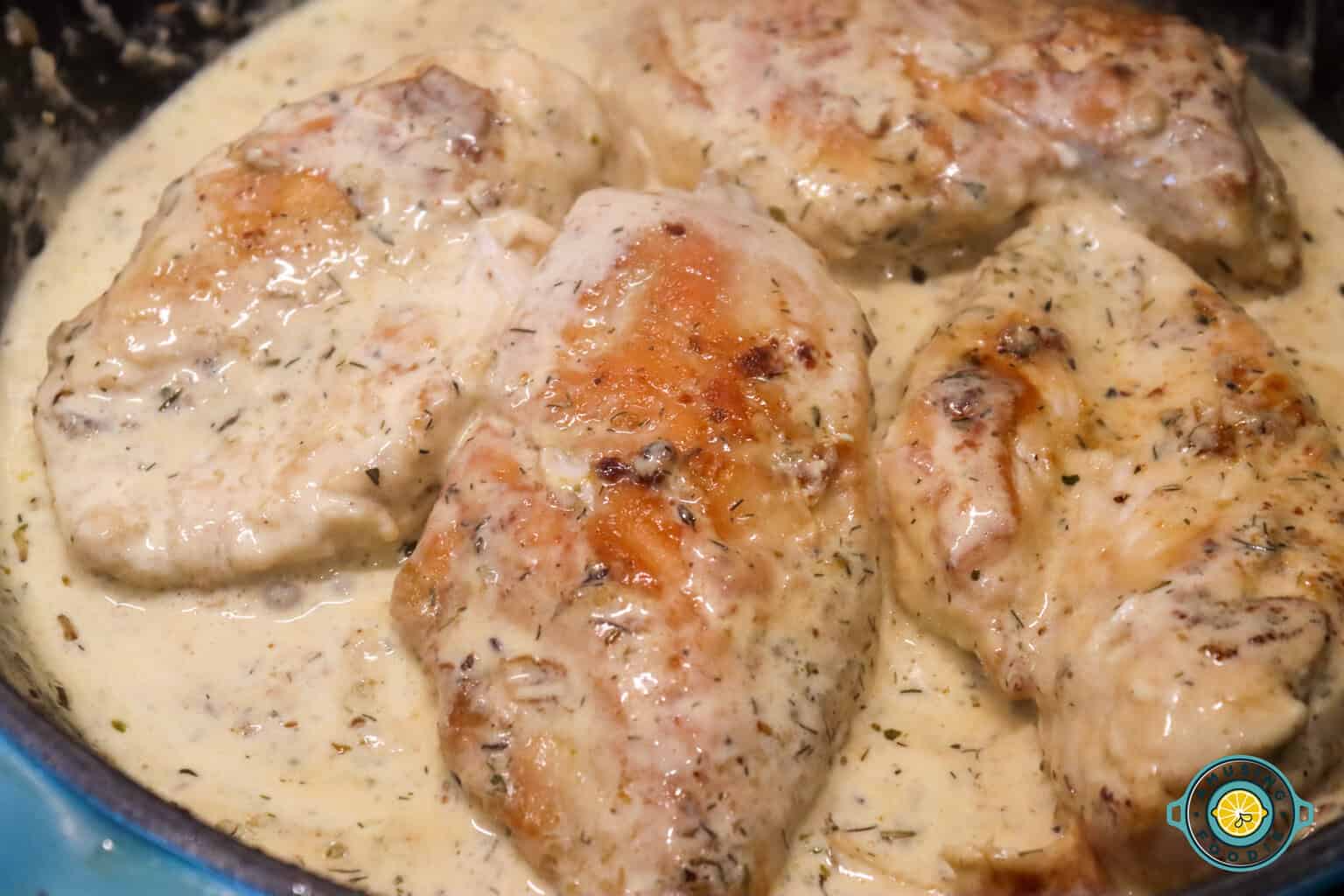 Creamy Lemon Dill Skillet Chicken in pan