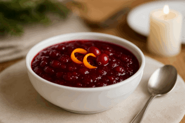 classic orange cranberry sauce close up
