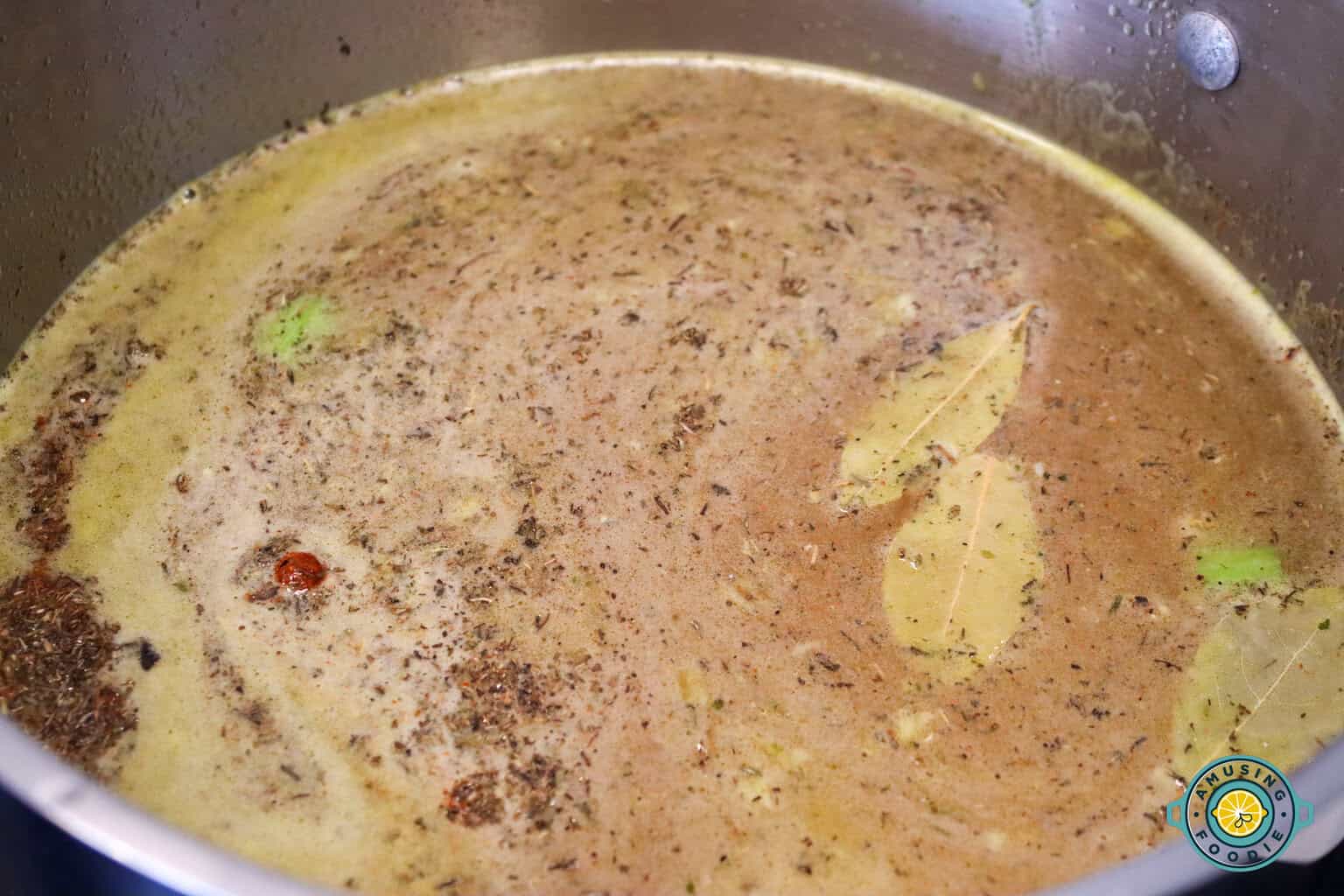 simmering split pea soup