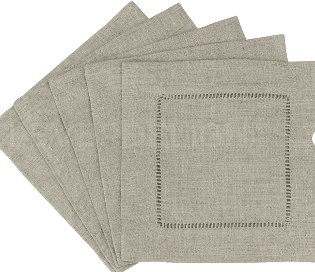 Natural linen cocktail napkins for a hostess gift