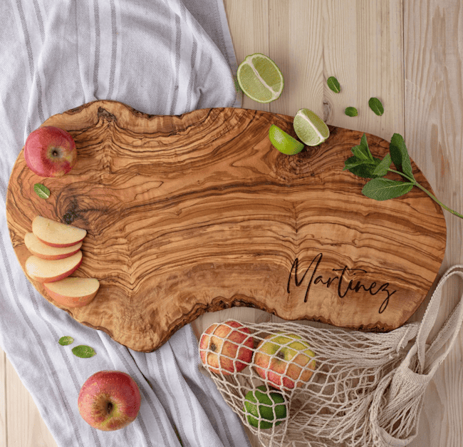 Personalized live edge charcuterie board
