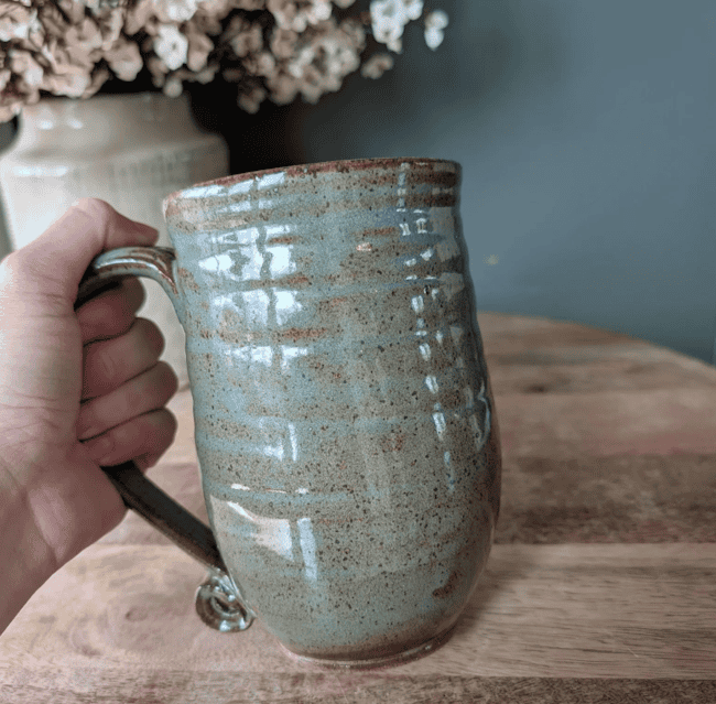 Big cozy handmade stoneware coffee mug